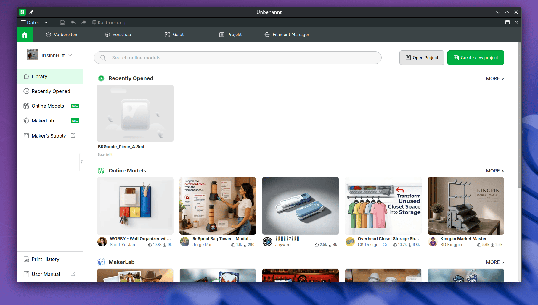 BambuLab-Slicer unter openSUSE 16.0